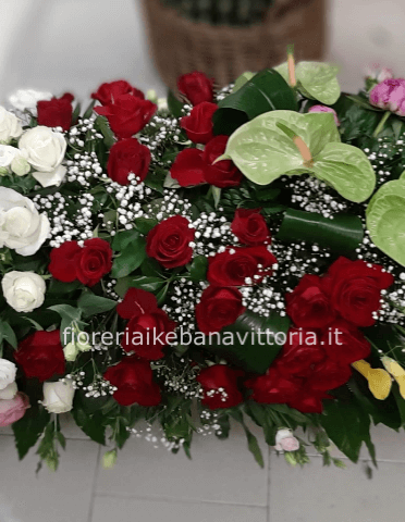 Cuscino funebre tonalità verde