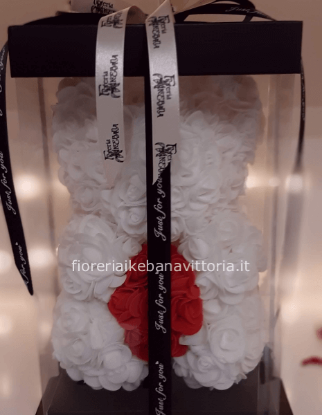 Orsetto Teddy con 500 rose artificiali h.45 » Fiorista, invio